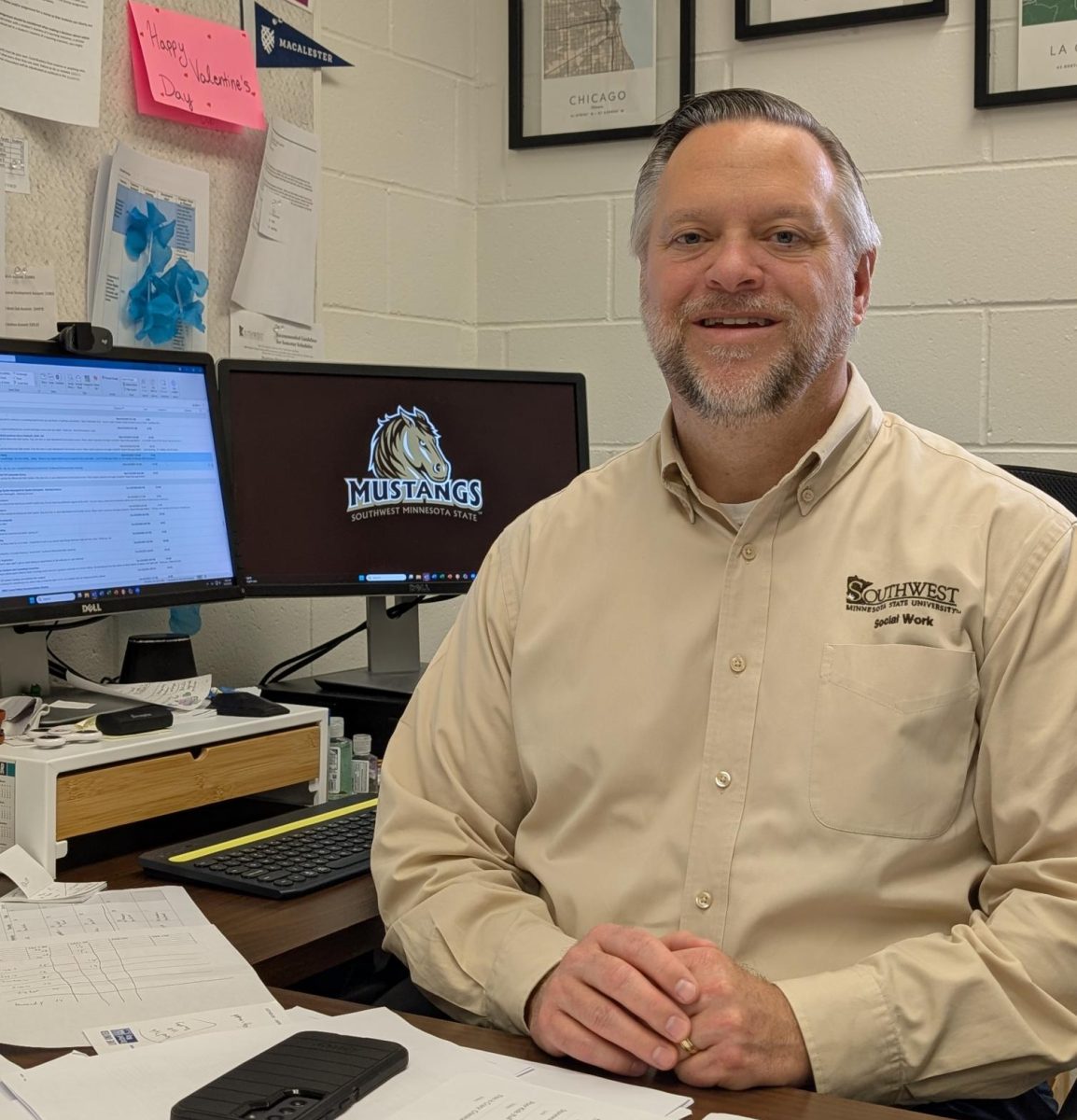 Jim Smalley working at his desk.